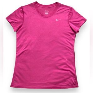 NIKE Dri-Fit Pink Crew Neck Short Sleeve Top